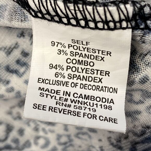 Notations Blouse Womens 1X Plus‎ Size Ruffled Sequin Top Zebre Cheetah Print - Picture 8 of 12